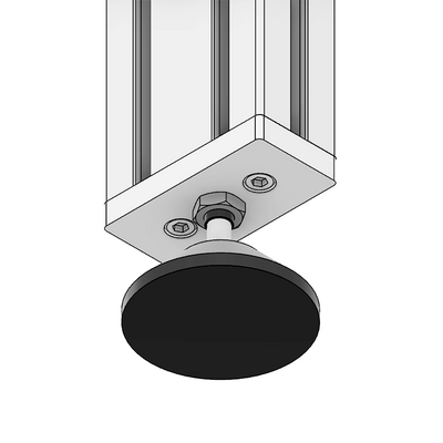 30-M12D80-1 MODULAR SOLUTIONS PLASTIC FOOT<BR>80MM PAD, M12 THREAD W/ JAM NUT